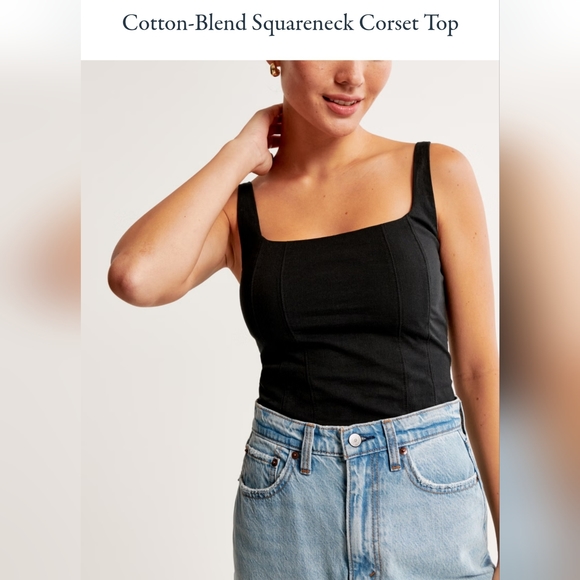 NWOT - Cotton Linen Like Blend Corset Top - Picture 2 of 3